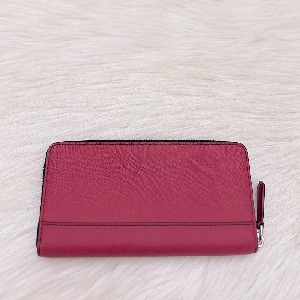 MARC JACOBS - PINK SAFFIANO LEATHER LONG ZIP AROUND WALLET - Picture 4 of 12
